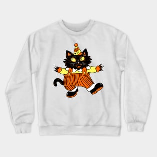 Cartoon Halloween Clown Cat Crewneck Sweatshirt